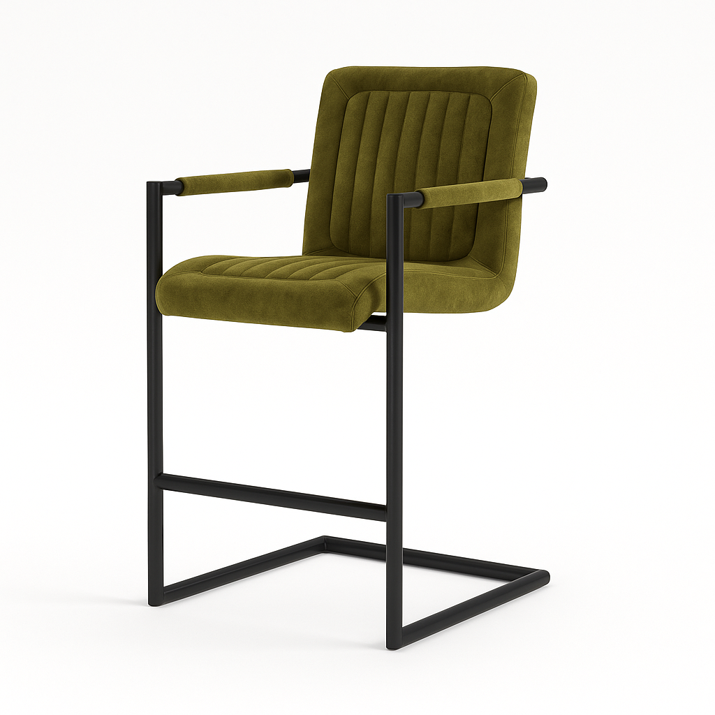 Scaun bar catifea VERDE model TRUM