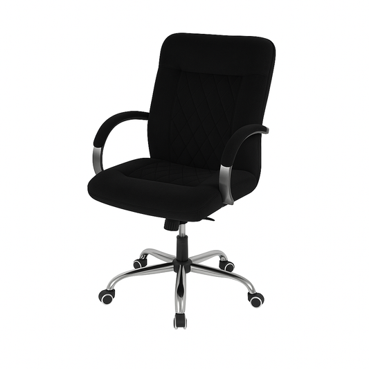 Scaun birou catifea NEAGRA | model DONALD O